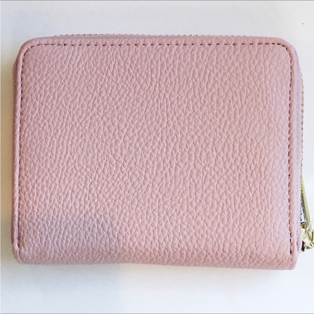 NWT Nanette Lepore Wallet Pebbled Vegan Leather Pink Zip - Picture 4 of 11